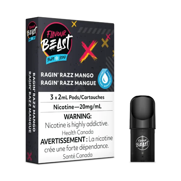 FLAVOUR BEAST PODS ICED- RAGIN’ RAZZ MANGO