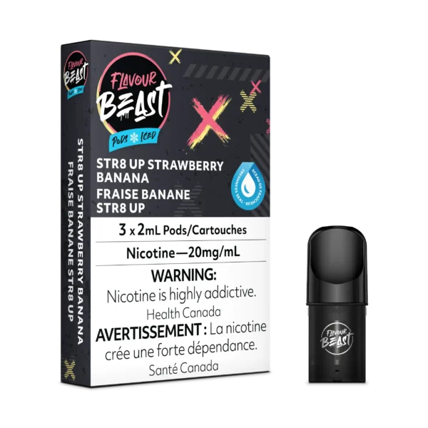 FLAVOUR BEAST PODS ICED- STR8 UP STRAWBERRY