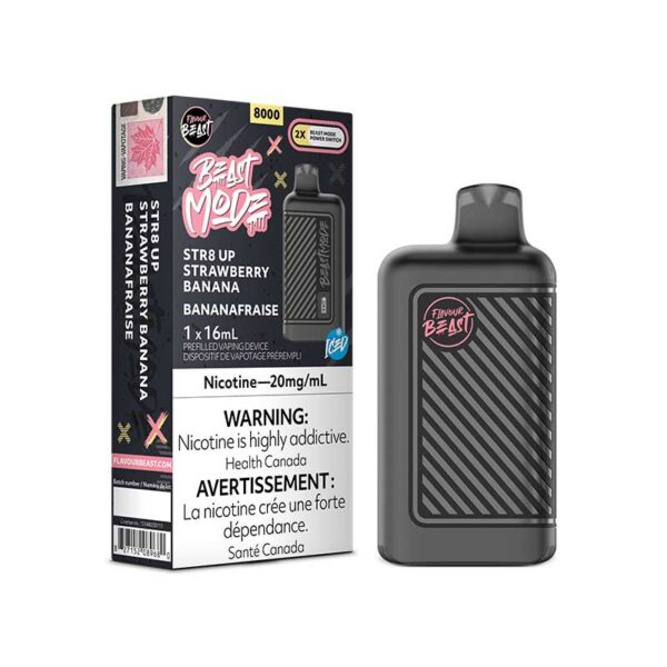 Flavour Beast Beast Mode 8K Disposable – STR8 UP Strawberry Banana Iced